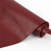 酒红色油蜡牛皮料细纹，整张手工diy皮具，制作单肩斜挎包软皮革面料