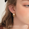 EVESENSE法式麻花金属纹理天然珍珠耳环复古高级ins小众设计耳饰