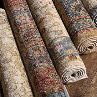 加厚仿羊绒美式地毯复古客厅，卧室家用沙发，茶几床边毯欧式民族风毯