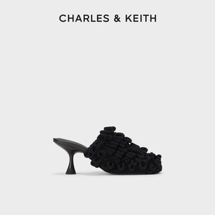 CHARLES&KEITH春夏女鞋CK1-60920322女士毛线高跟包头凉鞋女鞋