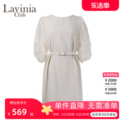Lavinia春夏高级感职场OL通勤风气质优雅泡泡袖连衣裙R23L106