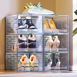 鞋盒收纳盒透明鞋架，抽屉式硬塑料鞋柜篮球，鞋子组合收纳神器省空间