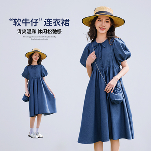 女童连衣裙儿童夏季新款牛仔裙青少年裙子大童女孩中学生纯棉童装