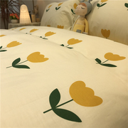 郁金香四件套全棉纯棉小清新碎花1.5m1.8米，被套床单床上用品床笠