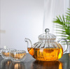 家用玻璃茶壶玻璃泡茶壶煮茶壶条纹壶过滤南瓜壶透明花茶壶