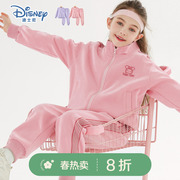 迪士尼女童运动套装2024春季儿童外套裤子两件套大童洋气童装