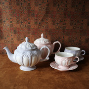 W1962欧洲紫色粉色拱门花束欧式经典大口咖啡杯碟/下午茶杯碟茶壶