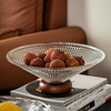 水果盘客厅家用法式玻璃果盘，糖果盘子前台，茶几零食托盘水晶水果盆