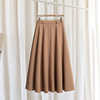 棕色垂感高级感显瘦高腰半身裙2024中长款A字裙大摆伞裙西装面料