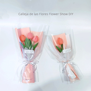 郁金香花束包装纸手工diy材料，包全套(包全套，)单支玫瑰鲜花生日礼物母亲节