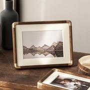 铜角实木质感相框摆台 高级感6寸桌面摆件洗照片做成相册挂墙