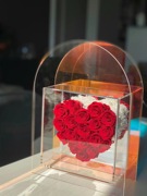 永生玫瑰花镜面爱心纪念求婚生日送女朋友老婆浪漫情人节礼物