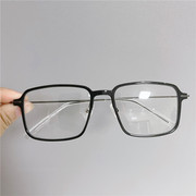 大脸超轻tr90带鼻托眼镜框，男女款大方形，灰色全框细框黑色胖人镜架