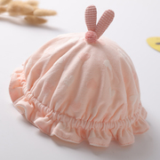 婴儿帽子秋冬纯棉0-3-6个月，婴幼儿女宝宝公主，可爱春秋新生儿胎帽