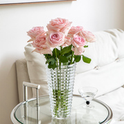 花瓶摆件百合大号玻璃家用水养玫瑰欧式水晶网红餐桌客厅高级透明