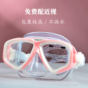 泳镜潜水眼镜自由浮潜面镜潜水镜大框装备，护鼻一体近视防水防雾