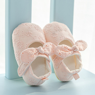 春秋婴儿学步单鞋0-1岁软底，防滑女宝宝公主鞋，3-6-12个月透气鞋子