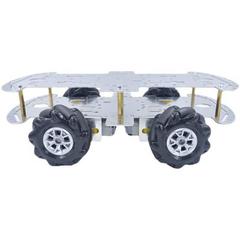麦克纳姆轮4WD铝合金小车底盘DIY智能避障全向轮教育智能机器人