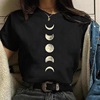 Moon Space T shirt 超火黑色短袖月球太空印花男女情侣T恤半袖衫