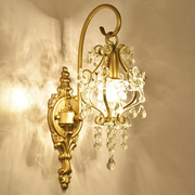 法式水晶壁灯客厅床头镜前灯现代走廊，过道灯卧室创意欧式美式灯具