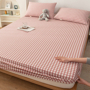 北欧纯棉老粗布床笠单件床罩双人席梦思床垫保护罩全包床单防尘罩