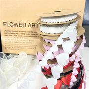 鲜花包装花束丝带花店用小香风花艺资材心形涤纶包花绑带