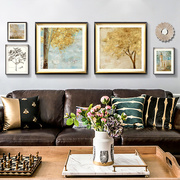 创意组合客厅挂画美式装饰画现代简约抽象画欧式玄关画沙发墙壁画