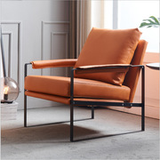 北欧风格单人沙发客厅ins懒人沙发创意轻奢风沙发皮质休闲椅家具