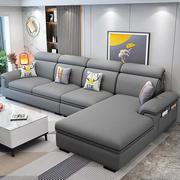 出租房乳胶科技布沙发(布沙发)客厅，现代简约小户型家用7字l形布艺沙发北欧