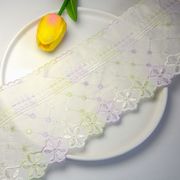 白色棉线刺绣棉布蕾丝，花边布料森系窗帘桌布，沙发手工diy材辅料