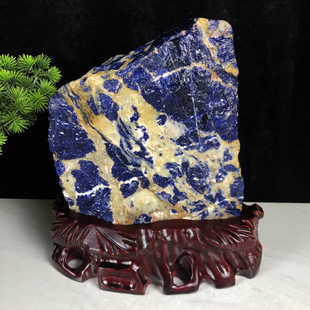 天然奇石摆件蓝纹石原石矿石工艺客厅办公室会议室家居装饰品