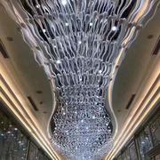 售楼部吊顶灯酒店琉璃玻璃条纹抽象蝌蚪吊饰灯个性