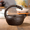 庭野堂日式把手一体，铁壶龙头铸铁茶壶功夫，茶具手工铁壶