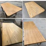 面板榆木定制老实木餐桌电脑飘窗木桌会议床板小桌子实书桌!面板