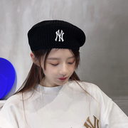 韩国MLB贝雷帽女美拉德穿搭帽子卡其色帽子韩系ins配饰