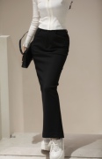 segu|elvis.cheung23aw黑色弹力，斜纹提臀一步裙中长款包臀半身