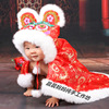红色个月婴儿宝宝斗篷，纯手工老虎帽子，毛线中性兔毛虎头帽披风