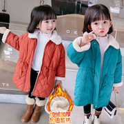 女宝宝冬装2021女童洋气加绒加厚棉衣1-5岁小童4时髦冬季外套