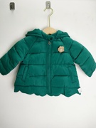 米拉熊童装(熊童装)冬季女童绿色小花夹棉冬款外套洋气女孩中小童上衣