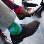 欧美日韩经典男士格子格纹菱格袜子，中长筒英伦男人皮鞋彩色绅士袜