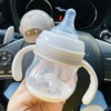 初生婴儿奶瓶小容量带手柄，吸管硅胶奶嘴防胀气耐摔塑料奶壶喝水杯