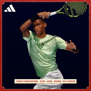 澳洲网球大满贯系列透气凉爽运动上衣短袖t恤男装adidas阿迪达斯