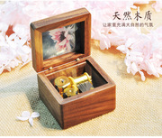 厂Sankyo木质音乐盒定制相片卡农八音盒送女生女友儿童生日快乐礼