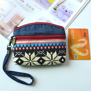 韩国创意可爱卡通帆布，女迷你硬币包钥匙(包钥匙，)零钱包手机袋布艺小包