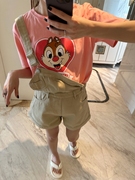 智研韩国夏季时尚可爱减龄纯棉，小松鼠印花橘红色，短袖休t恤