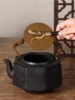 黑八面铜把铜盖铸铁壶 无涂层氧化 生铁壶 煮水茶壶 老铁壶1.3L