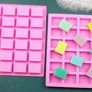 24连长方形硅胶模具diy牛轧糖巧克力耐高温冰格小方块皂皮冻模型