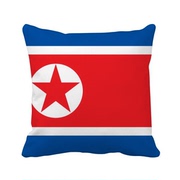 朝鲜国旗亚洲洲国家象征符号图案 方形抱枕靠枕沙发靠垫含芯礼物