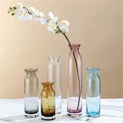 欧式创意简约翻口玻璃，花瓶客厅餐桌插花摆件干花仿真花花瓶