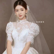 韩式复古风铃花朵串珠，流苏发夹头饰新娘边夹头花影楼礼服造型配饰